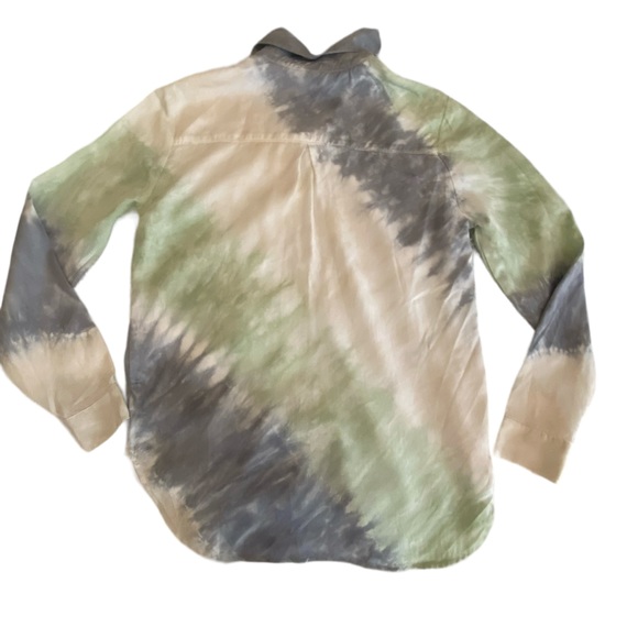 Red Haute spring tie dye collared button down shirt NWT size S. Retail $166 - Picture 3 of 11